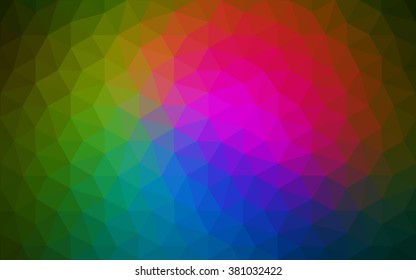 Multicolor dark pink, green polygonal illustration, which consist of triangles. Geometric background in Origami style with gradient. Triangular design for your business.