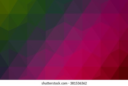 Multicolor dark pink, green polygonal illustration, which consist of triangles. Geometric background in Origami style with gradient. Triangular design for your business.