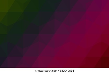 Multicolor dark pink, green polygonal illustration, which consist of triangles. Geometric background in Origami style with gradient. Triangular design for your business.