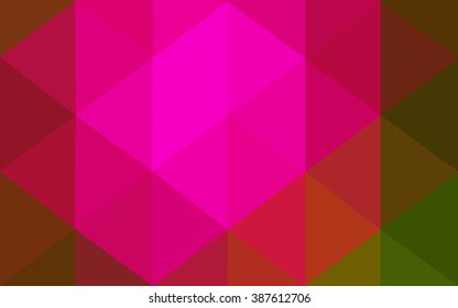 Multicolor dark pink, green polygonal illustration, which consist of triangles. Geometric background in Origami style with gradient. Triangular design for your business.
