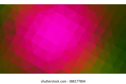Multicolor dark pink, green polygonal illustration, which consist of triangles. Geometric background in Origami style with gradient. Triangular design for your business.