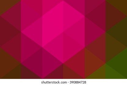 Multicolor dark pink, green polygonal illustration, which consist of triangles. Geometric background in Origami style with gradient. Triangular design for your business.