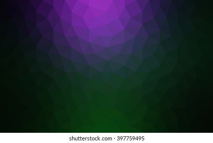 Multicolor dark pink, green polygonal illustration, which consist of triangles. Geometric background in Origami style with gradient. Triangular design for your business.