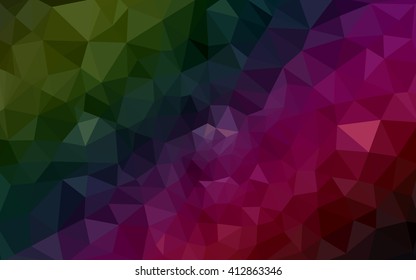 Multicolor dark pink, green polygonal illustration, which consist of triangles. Geometric background in Origami style with gradient. Triangular design for your business.