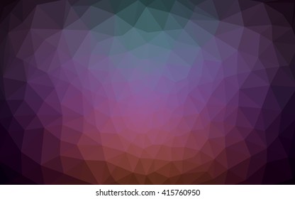 Multicolor dark pink, green polygonal illustration, which consist of triangles. Geometric background in Origami style with gradient. Triangular design for your business.