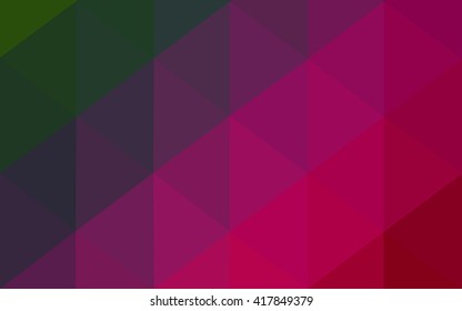 Multicolor dark pink, green polygonal illustration, which consist of triangles. Geometric background in Origami style with gradient. Triangular design for your business.