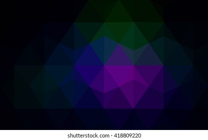 Multicolor dark pink, green polygonal illustration, which consist of triangles. Geometric background in Origami style with gradient. Triangular design for your business.