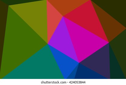 Multicolor dark pink, green polygonal illustration, which consist of triangles. Geometric background in Origami style with gradient. Triangular design for your business.