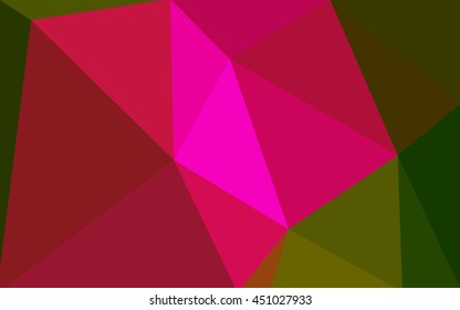 Multicolor dark pink, green polygonal illustration, which consist of triangles. Geometric background in Origami style with gradient. Triangular design for your business.