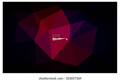 Multicolor dark pink, red, orange geometric rumpled triangular low poly origami style gradient illustration graphic background. Vector polygonal design for your business.