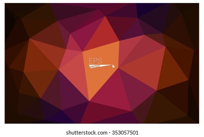 Multicolor dark pink, red, orange geometric rumpled triangular low poly origami style gradient illustration graphic background. Vector polygonal design for your business.