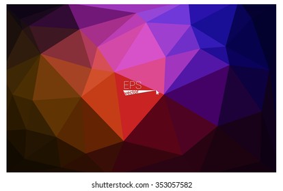 Multicolor dark pink, red, orange geometric rumpled triangular low poly origami style gradient illustration graphic background. Vector polygonal design for your business.
