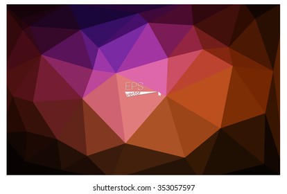 Multicolor dark pink, red, orange geometric rumpled triangular low poly origami style gradient illustration graphic background. Vector polygonal design for your business.