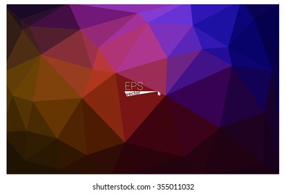 Multicolor dark pink, red, orange geometric rumpled triangular low poly origami style gradient illustration graphic background. Vector polygonal design for your business.