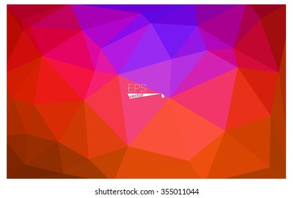Multicolor dark pink, red, orange geometric rumpled triangular low poly origami style gradient illustration graphic background. Vector polygonal design for your business.