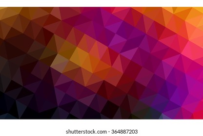 Multicolor dark pink, red, orange polygonal illustration, which consist of triangles. Geometric background in Origami style with gradient. Triangular design for your business in vector.