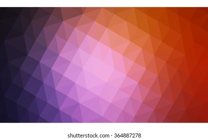Multicolor dark pink, red, orange polygonal illustration, which consist of triangles. Geometric background in Origami style with gradient. Triangular design for your business in vector.