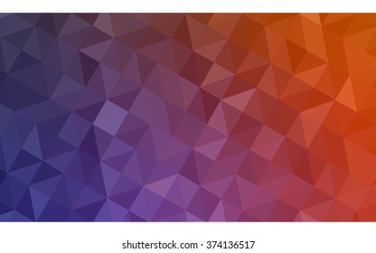 Multicolor dark pink, red, orange polygonal illustration, which consist of triangles. Geometric background in Origami style with gradient. Triangular design for your business.