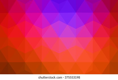 Multicolor dark pink, red, orange polygonal illustration, which consist of triangles. Geometric background in Origami style with gradient. Triangular design for your business.