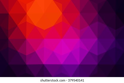 Multicolor dark pink, red, orange polygonal illustration, which consist of triangles. Geometric background in Origami style with gradient. Triangular design for your business.