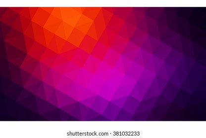 Multicolor dark pink, red, orange polygonal illustration, which consist of triangles. Geometric background in Origami style with gradient. Triangular design for your business.