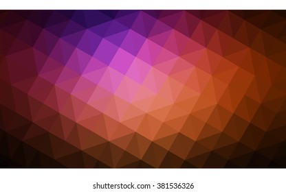 Multicolor dark pink, red, orange polygonal illustration, which consist of triangles. Geometric background in Origami style with gradient. Triangular design for your business.