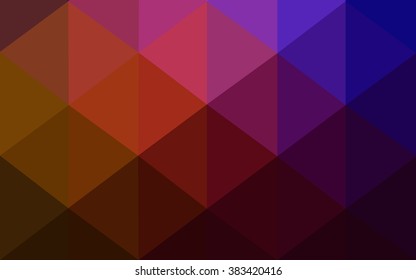 Multicolor dark pink, red, orange polygonal illustration, which consist of triangles. Geometric background in Origami style with gradient. Triangular design for your business.