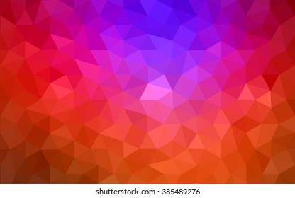 Multicolor dark pink, red, orange polygonal illustration, which consist of triangles. Geometric background in Origami style with gradient. Triangular design for your business.
