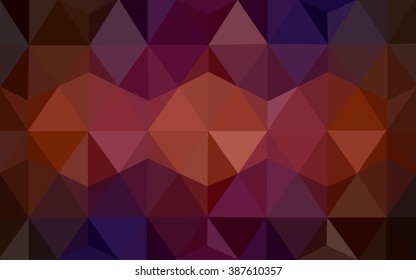 Multicolor dark pink, red, orange polygonal illustration, which consist of triangles. Geometric background in Origami style with gradient. Triangular design for your business.