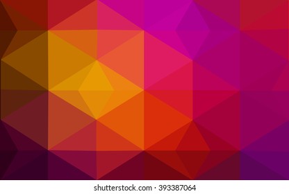 Multicolor dark pink, red, orange polygonal illustration, which consist of triangles. Geometric background in Origami style with gradient. Triangular design for your business.