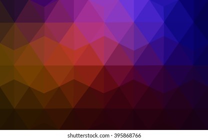 Multicolor dark pink, red, orange polygonal illustration, which consist of triangles. Geometric background in Origami style with gradient. Triangular design for your business.