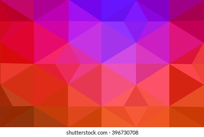 Multicolor dark pink, red, orange polygonal illustration, which consist of triangles. Geometric background in Origami style with gradient. Triangular design for your business.