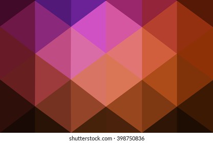 Multicolor dark pink, red, orange polygonal illustration, which consist of triangles. Geometric background in Origami style with gradient. Triangular design for your business.