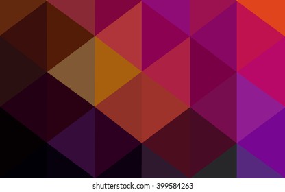 Multicolor dark pink, red, orange polygonal illustration, which consist of triangles. Geometric background in Origami style with gradient. Triangular design for your business.