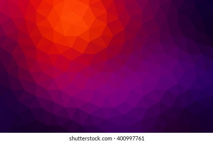 Multicolor dark pink, red, orange polygonal illustration, which consist of triangles. Geometric background in Origami style with gradient. Triangular design for your business.
