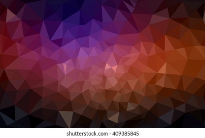 Multicolor dark pink, red, orange polygonal illustration, which consist of triangles. Geometric background in Origami style with gradient. Triangular design for your business.