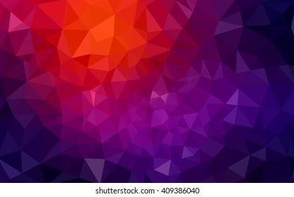 Multicolor dark pink, red, orange polygonal illustration, which consist of triangles. Geometric background in Origami style with gradient. Triangular design for your business.