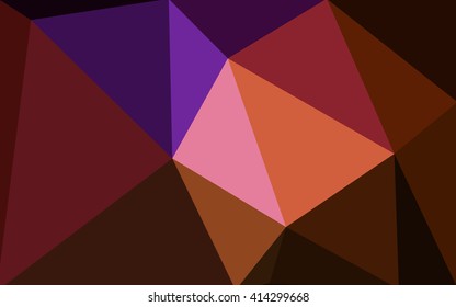 Multicolor dark pink, red, orange polygonal illustration, which consist of triangles. Geometric background in Origami style with gradient. Triangular design for your business.