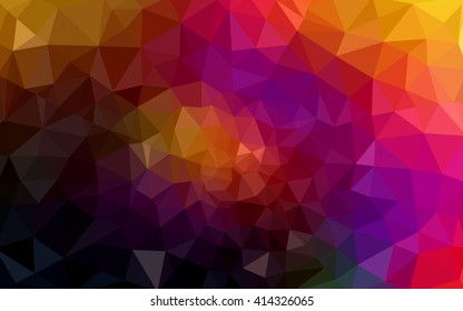 Multicolor dark pink, red, orange polygonal illustration, which consist of triangles. Geometric background in Origami style with gradient. Triangular design for your business.
