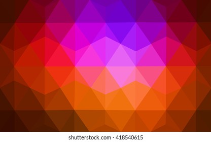 Multicolor dark pink, red, orange polygonal illustration, which consist of triangles. Geometric background in Origami style with gradient. Triangular design for your business.