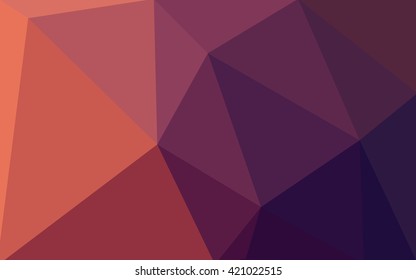 Multicolor dark pink, red, orange polygonal illustration, which consist of triangles. Geometric background in Origami style with gradient. Triangular design for your business.