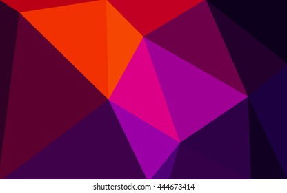 Multicolor dark pink, red, orange polygonal illustration, which consist of triangles. Geometric background in Origami style with gradient. Triangular design for your business.