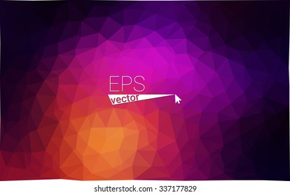 Multicolor dark pink, yellow geometric rumpled triangular low poly origami style gradient illustration graphic background. Vector polygonal design for your business.