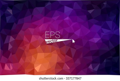 Multicolor dark pink, yellow geometric rumpled triangular low poly origami style gradient illustration graphic background. Vector polygonal design for your business.