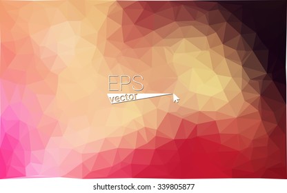 Multicolor dark pink, yellow geometric rumpled triangular low poly origami style gradient illustration graphic background. Vector polygonal design for your business.