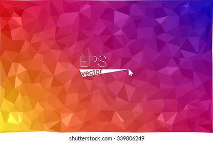 Multicolor dark pink, yellow geometric rumpled triangular low poly origami style gradient illustration graphic background. Vector polygonal design for your business.