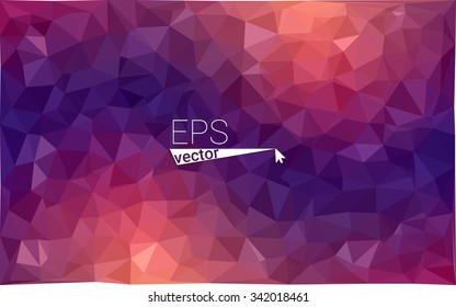 Multicolor dark pink, yellow geometric rumpled triangular low poly origami style gradient illustration graphic background. Vector polygonal design for your business.