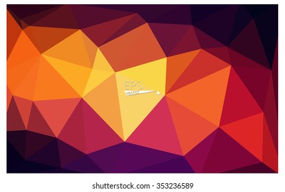 Multicolor dark pink, yellow geometric rumpled triangular low poly origami style gradient illustration graphic background. Vector polygonal design for your business.