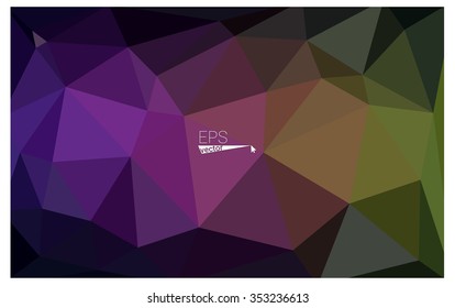 Multicolor dark pink, yellow geometric rumpled triangular low poly origami style gradient illustration graphic background. Vector polygonal design for your business.