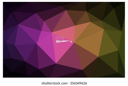 Multicolor dark pink, yellow geometric rumpled triangular low poly origami style gradient illustration graphic background. Vector polygonal design for your business.